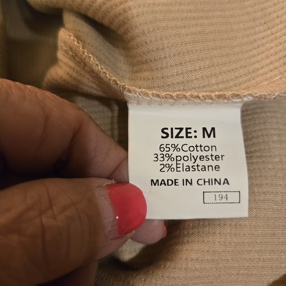 VYSN Drawstring Long Sleeve Hoodie Tan Pullover Cozy Comfy Cotton Sweater NWOT M - Picture 6 of 11